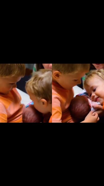 these two children welcomed their third sister who was very adorable.
