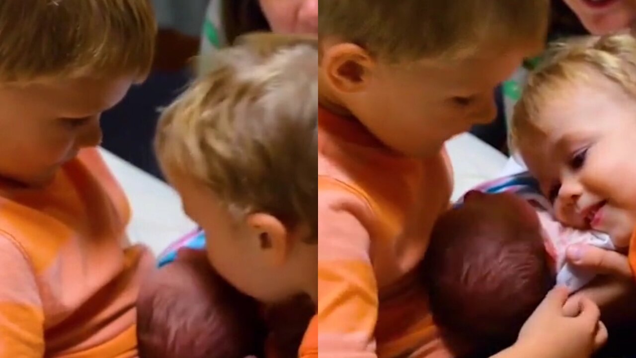 these two children welcomed their third sister who was very adorable.