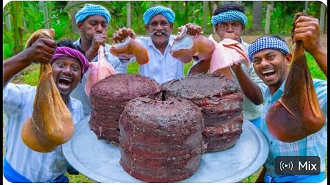 GOAT BLOOD FRY | Traditional Goat Blood Cooking In Village |