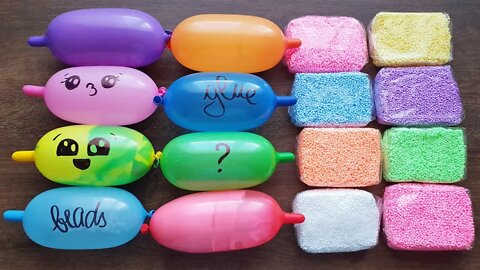Making Slime with Funny Balloons and Foam Bricks