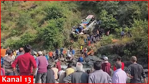 Many passengers killed after bus skids into deep gorge in northern India