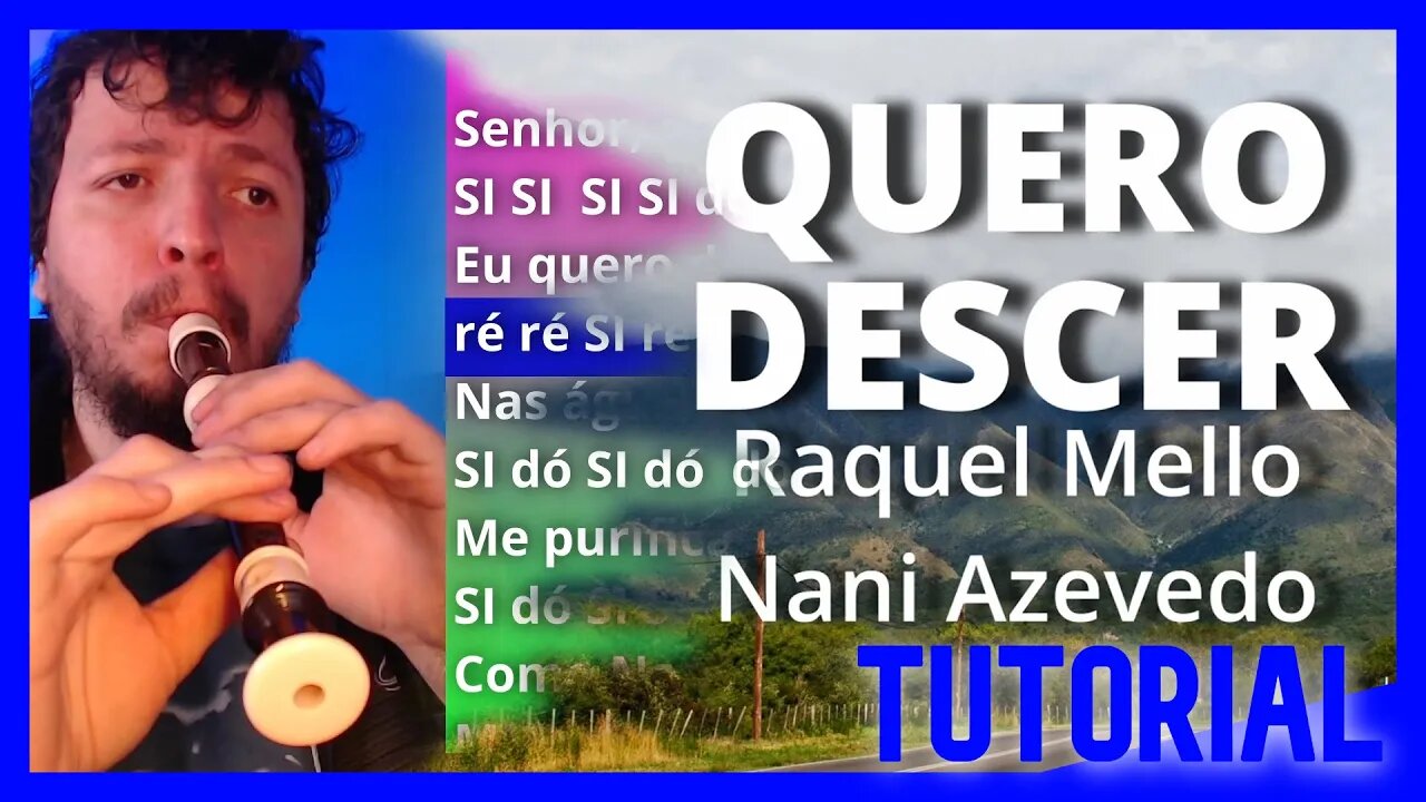 QUERO DESCER - RAQUEL MELLO - FLAUTA DOCE Tutorial com notas na tela