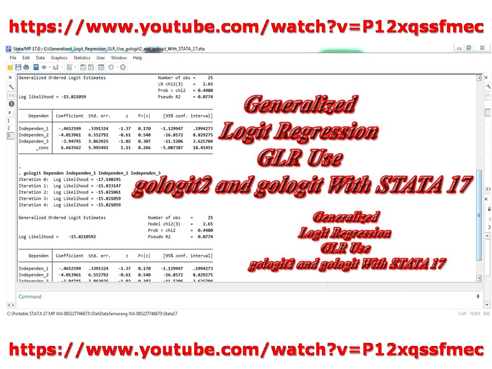 Generalized Logit Regression (GLR) Use gologit2 and gologit With STATA 17