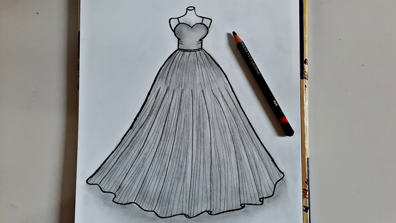 Dress drawing easy | girl dress drawing | easy drawing