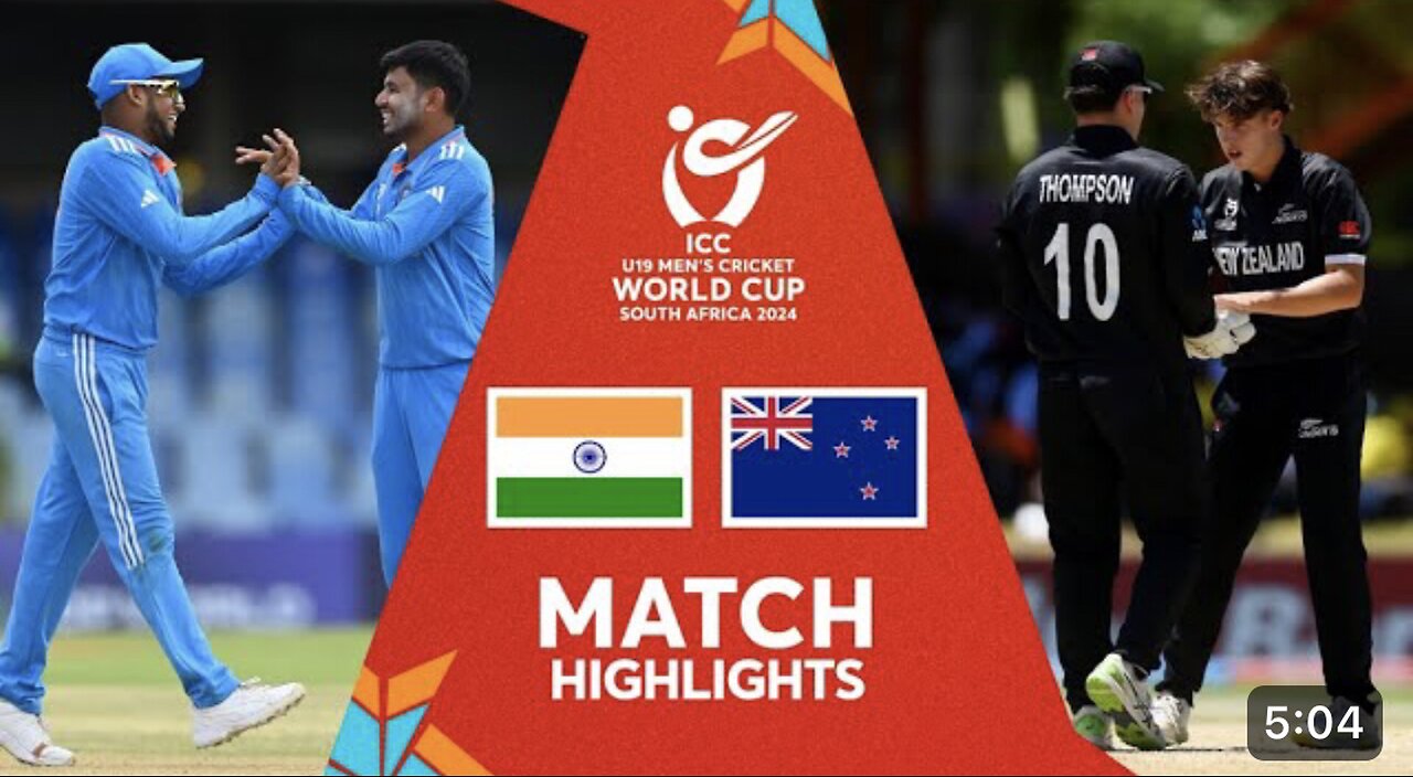 Indian vs New Zealand ( Match highlights ) U19 CWC 2024…