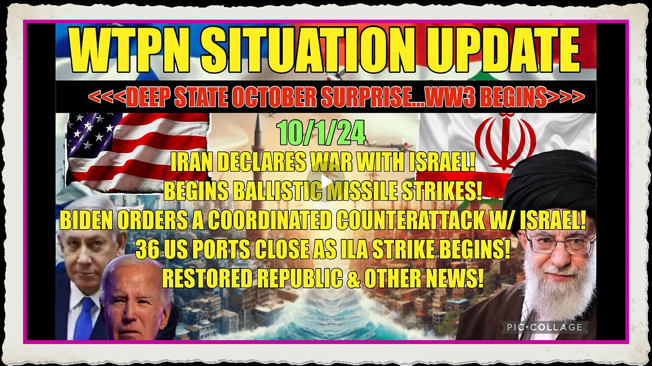 WTPN SIT UP 10 1 24 “IRAN ISRAEL DECLARE WAR, MISSILES STRIKE ISRAEL, WW3 STARTED”