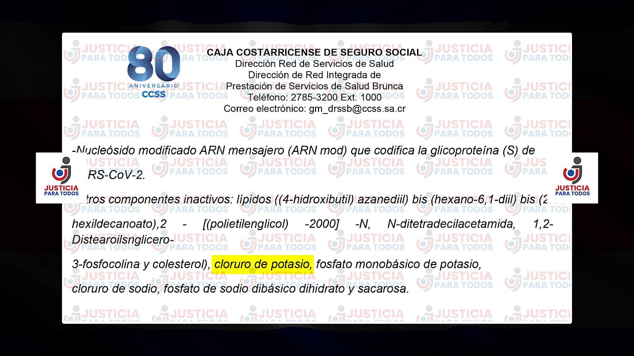 Contraindicación Vacuna Pfizer/BioNTech: Cloruro de Potasio