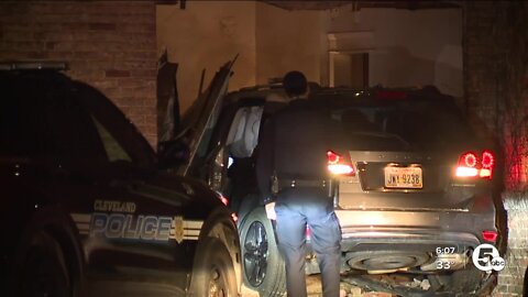 Vehicle crashes into side of Cleveland apartment building — again