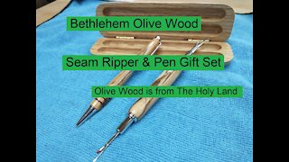 Woodturning a Seam Ripper From Bethlehem Olive Wood - Let's Figure This Out