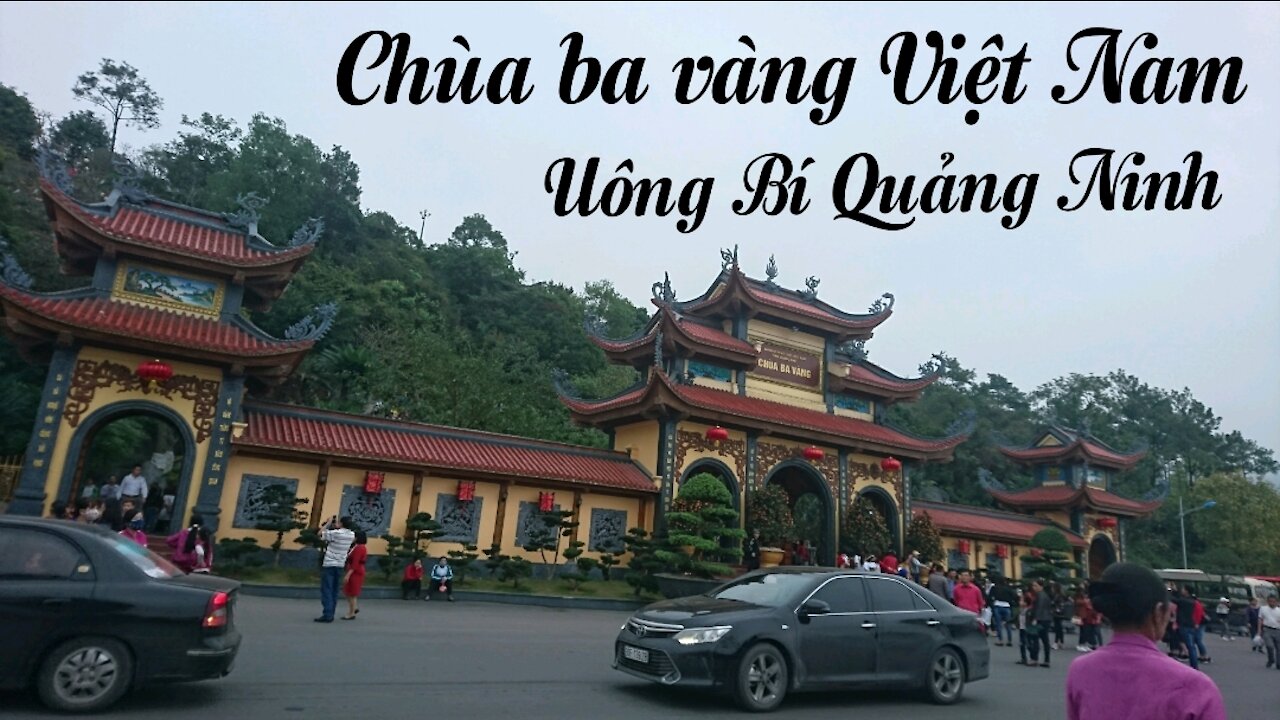 The three golden pagodas of Quang Ninh Vietnam