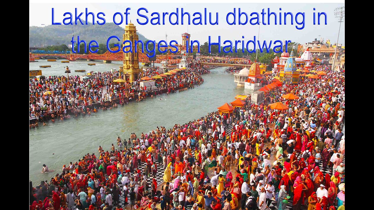 Lakhs of Sardhalu bathing in the Ganges in