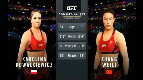 UFC 4 NEW SERIES Continues(Karolina Kowalkiewicz Vs Weili Zhang)Replay(Zhang First Title Defense💯😳