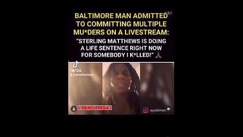 BALTIMORE MAN CONFESSES TO MULTIPLE MURDERS WHILE ON LIVE STREAM!!!