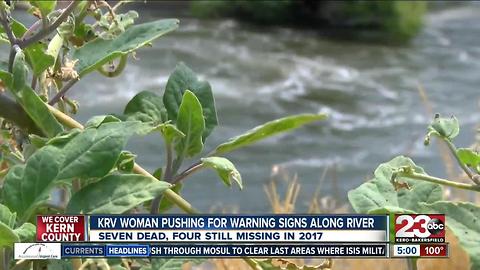 KRV woman pushing for warning signs along Kern River