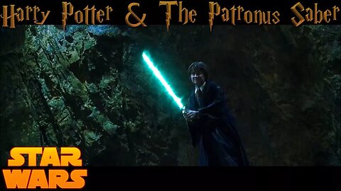 Harry Potter with a lightsaber