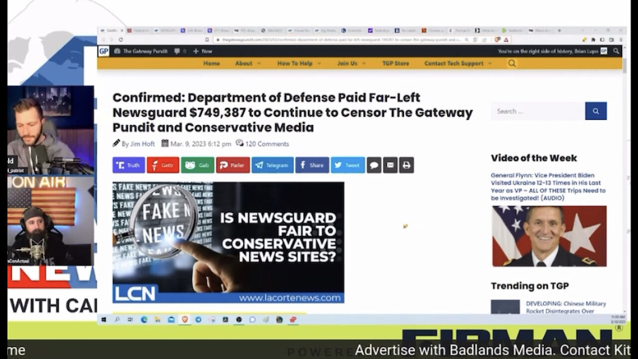 DOD…. Paid to shush conservative news??