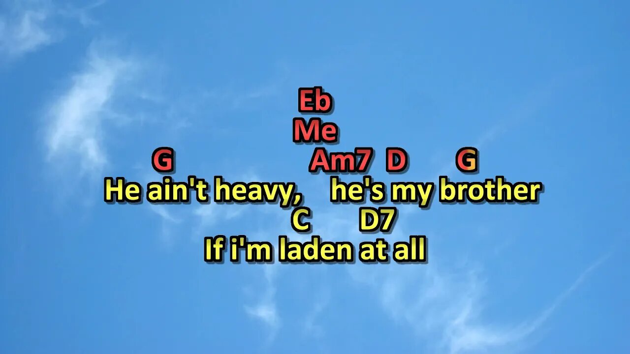 The HolliesbHe Ain't Heavy, He's My Brother karaoke playback