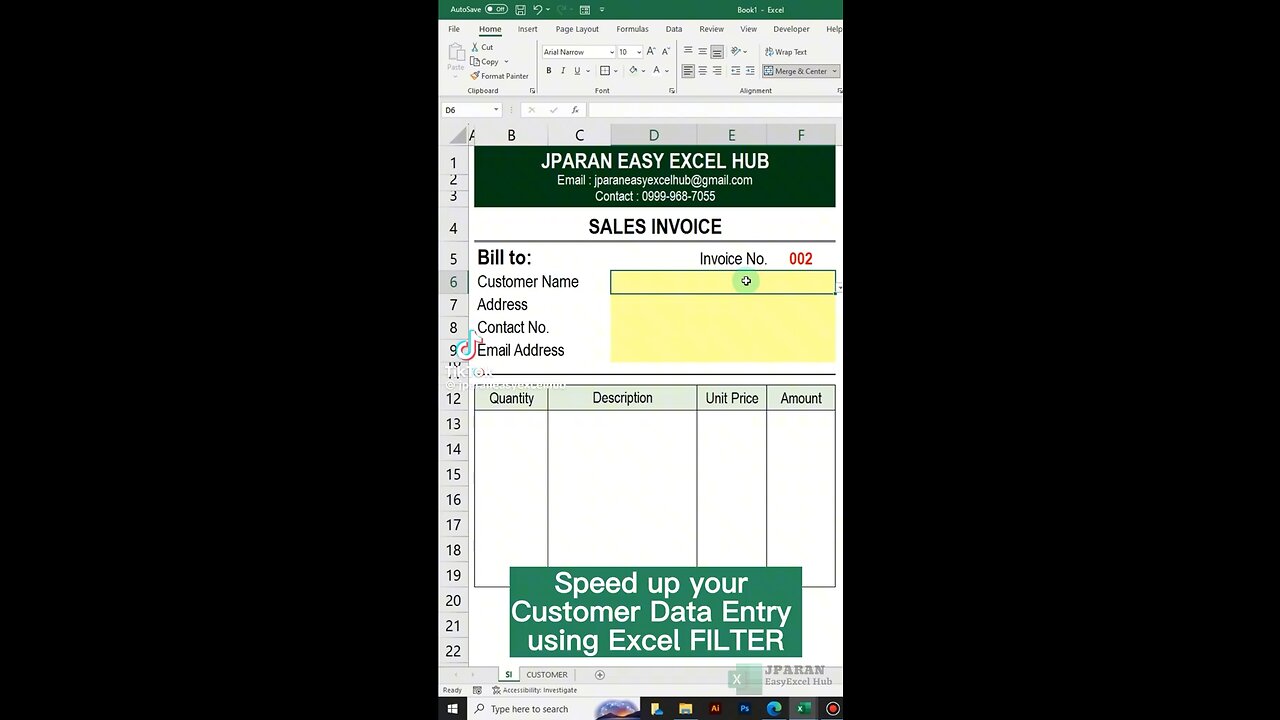 Speed up your customer data entry using excel filter