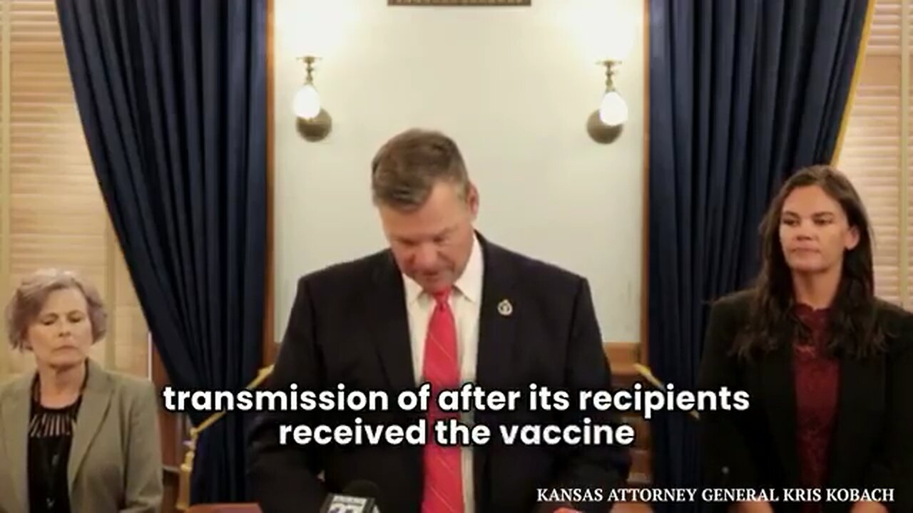 Kansas AG Kris Kobach is suing Pfizer for “misleading Kansans on the safety of the COVID-19 vaccine.