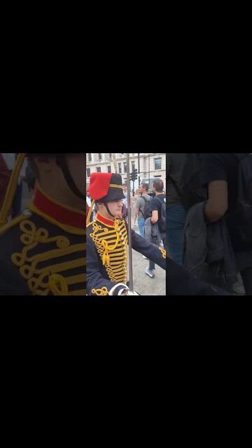 kings troop shouts make way for the Queen's Guard #horseguardsparade
