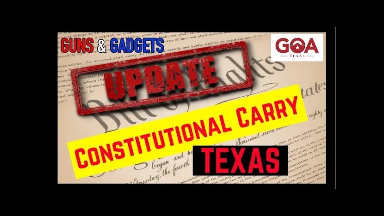 URGENT: Texas Constitutional Carry Needs Your Help Now!