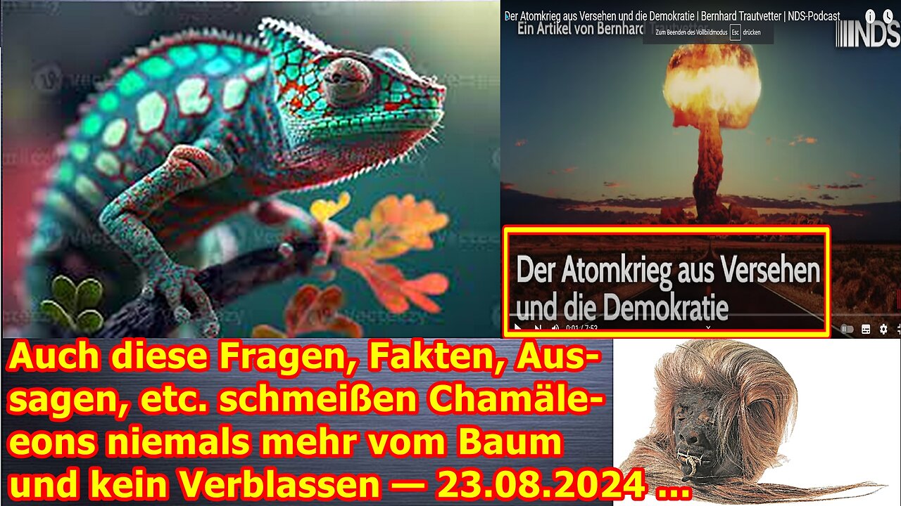 Auch diese Fragen, Fakten, Aussagen, etc. schmeißen Chamäleons niemals mehr vom Baum — 23.08.24 ...