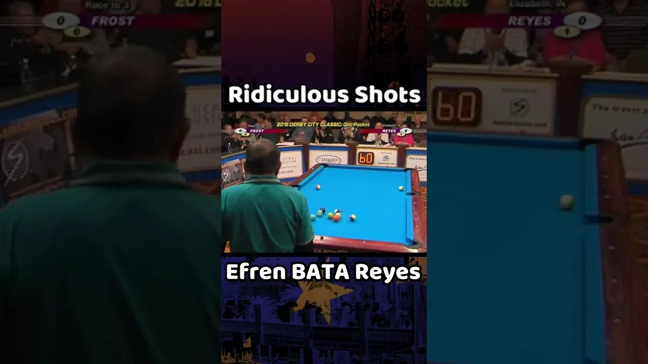 Efren "BATA" Reyes Ridiculous SHOTS | One-pocket