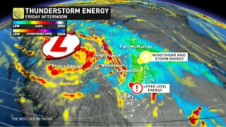 Tracking potential rotation pockets and severe storms for Alberta