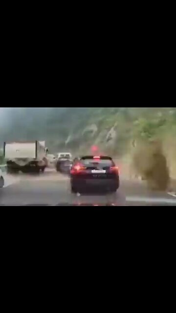 Huge boulder flattened two cars on India's Nagaland highway