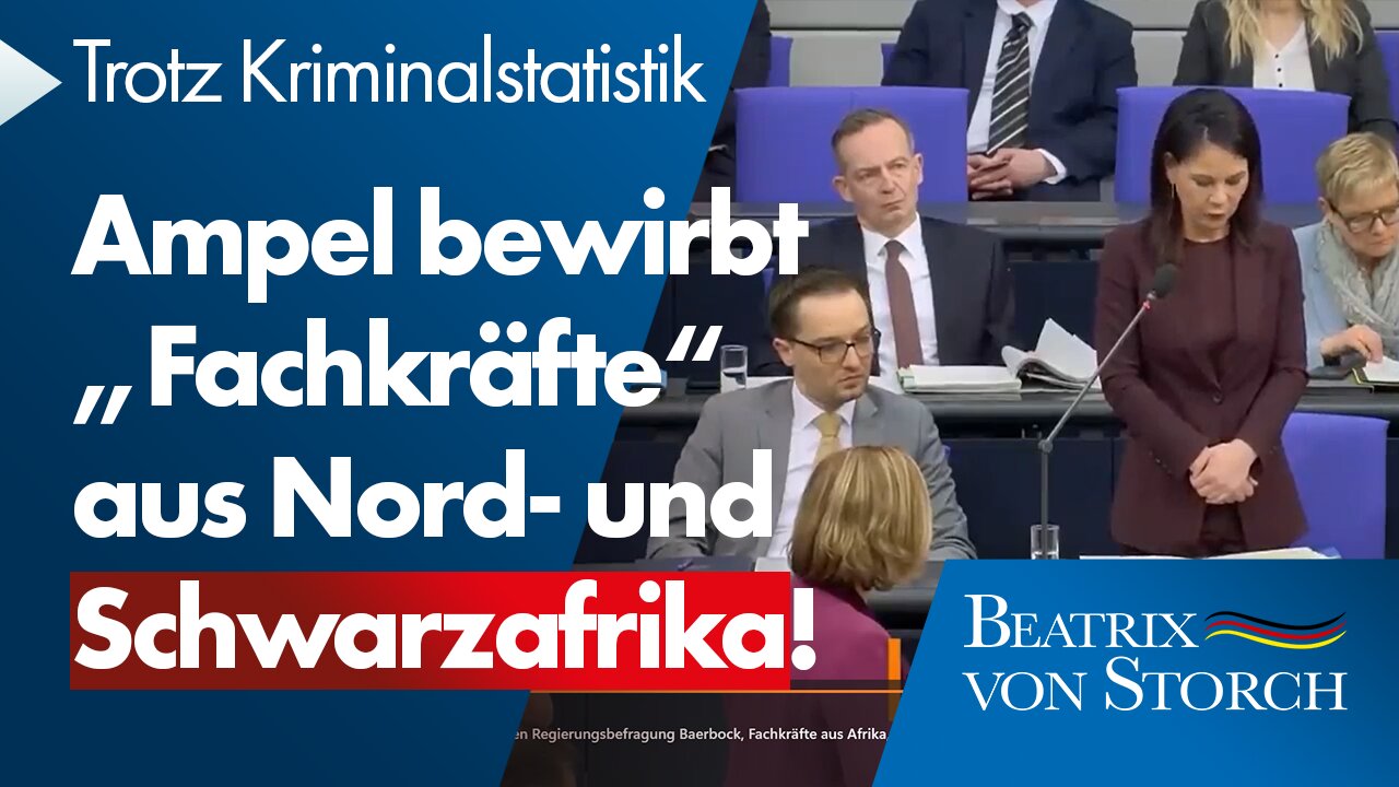 Beatrix von Storch (AfD) - Ampel macht Werbung für „Fachkräfte“ aus Nord- und Schwarzafrika!