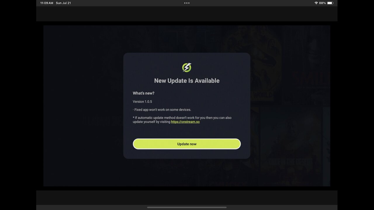 OnStream update