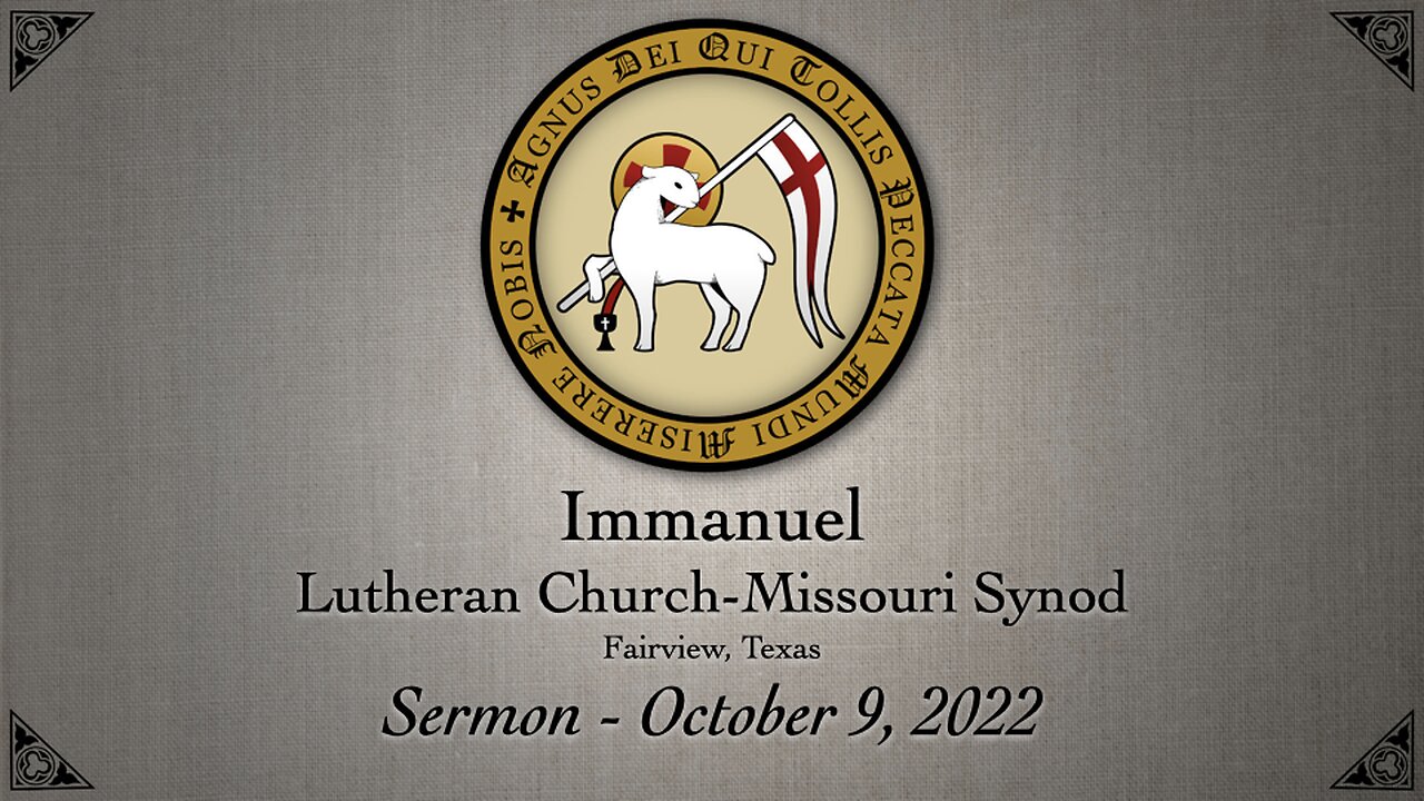 Sermon from October 9, 2022