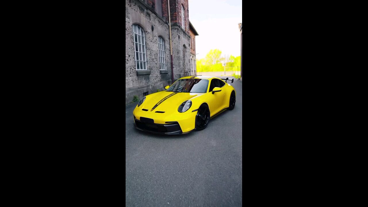 Yellow Porsche In streets Of Italy Sick Edit