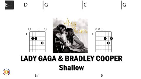 LADY GAGA & BRADLEY COOPER Shallow - (Chords & Lyrics like a Karaoke) HD