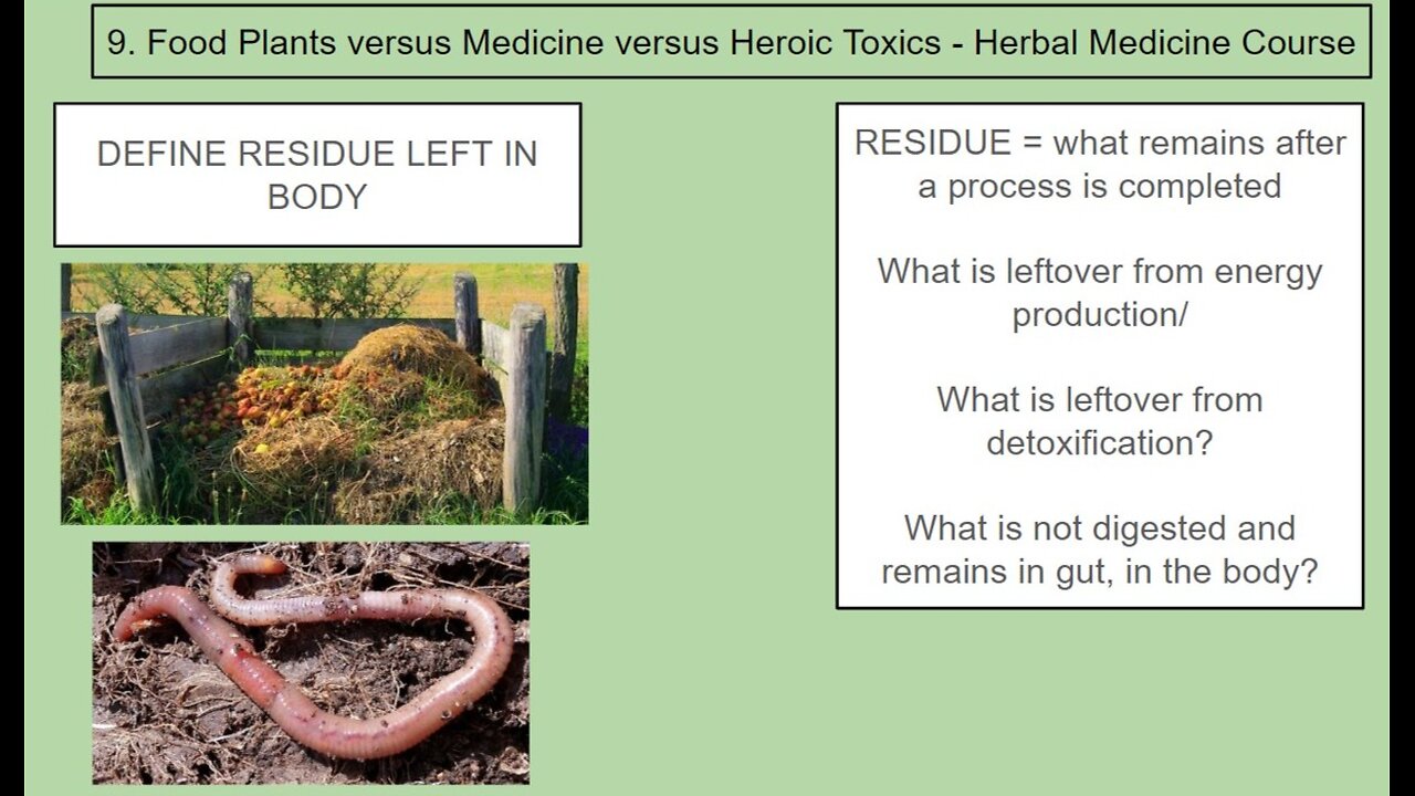 Personal Alkemy Herbal Medicine Course Class 9 Part 2- Residue Recycling in Life