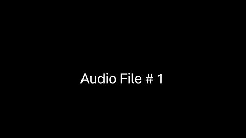 Audio File # 1