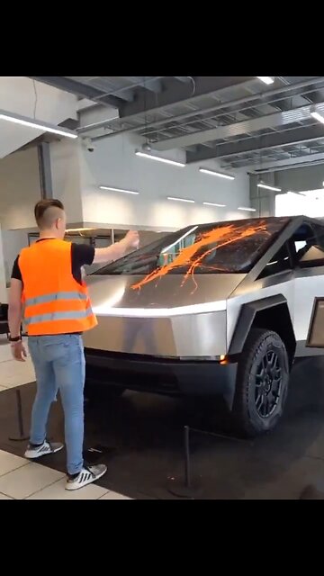 Odd. Climate Crazies Throw Paint On Electric Cybertruck