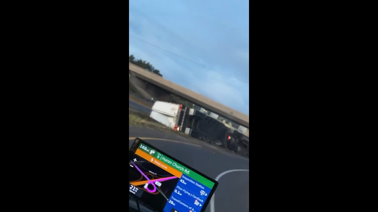 Truck Rollover On Highway 403