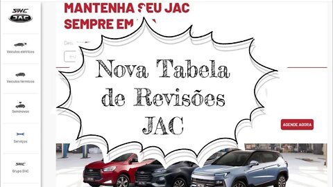 Nova tabela de Revisões JAC