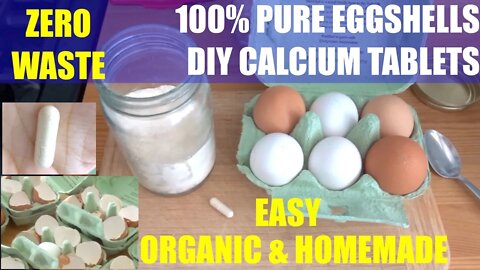 Stronger Bones with 100% Pure Organic Bio-Dynamic Homemade Eggshells Calcium Tablets Capsules.