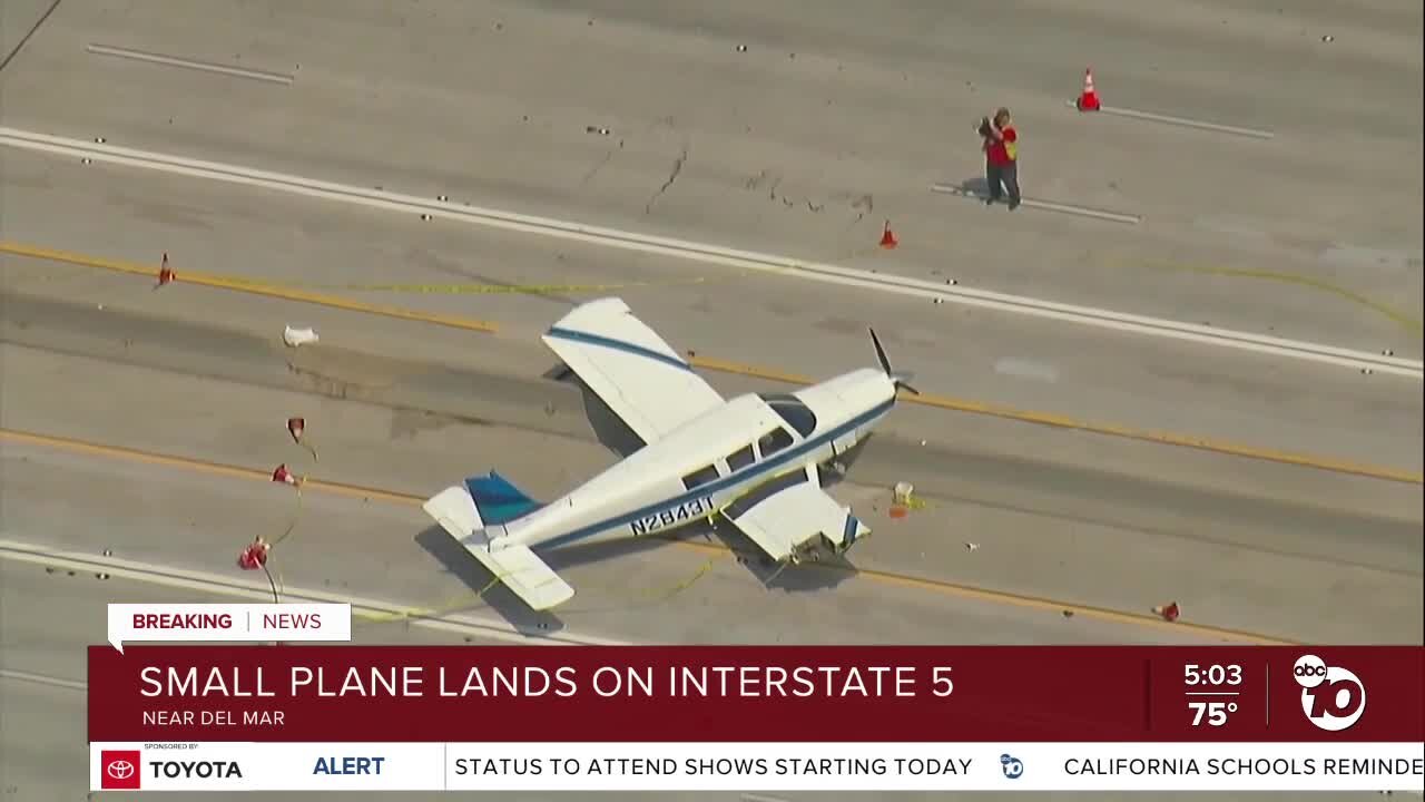 Expert discusses plane landing on I-5 in Del Mar
