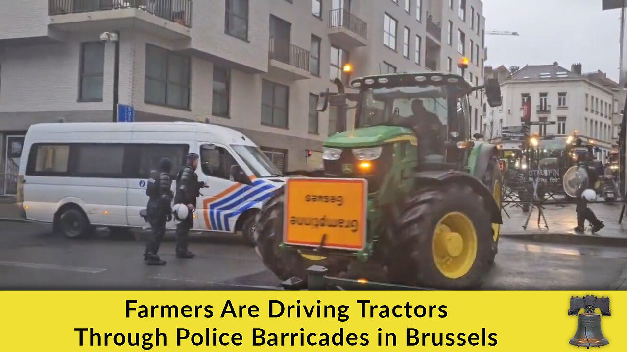 Farmers Are Driving Tractors Through Police Barricades in Brussels