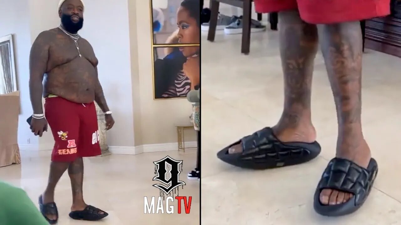 Rick Ross Kids Are Not Feelin His $750 Balmain Quilted Slides! 🤣