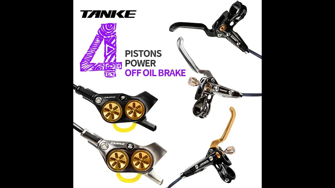 SALE!! TANKE E-Bike MTB 4 Piston Hydraulic Disc Brake Set 160mm Rotors Oil Pressure Brakes