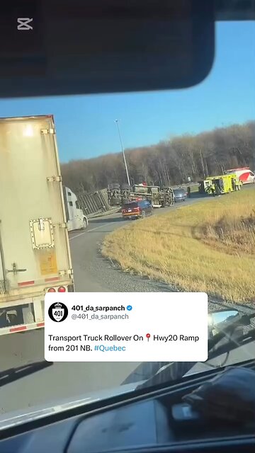 Transport Truck Rollover in Quebec