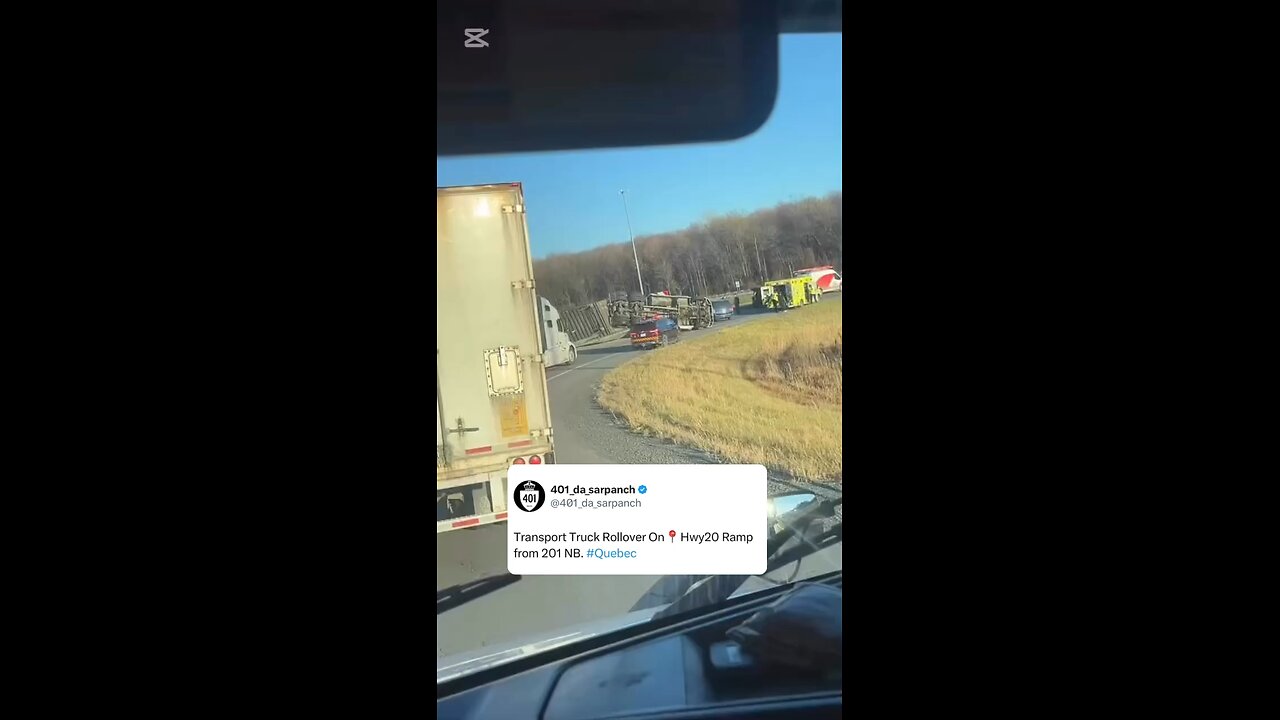 Transport Truck Rollover in Quebec