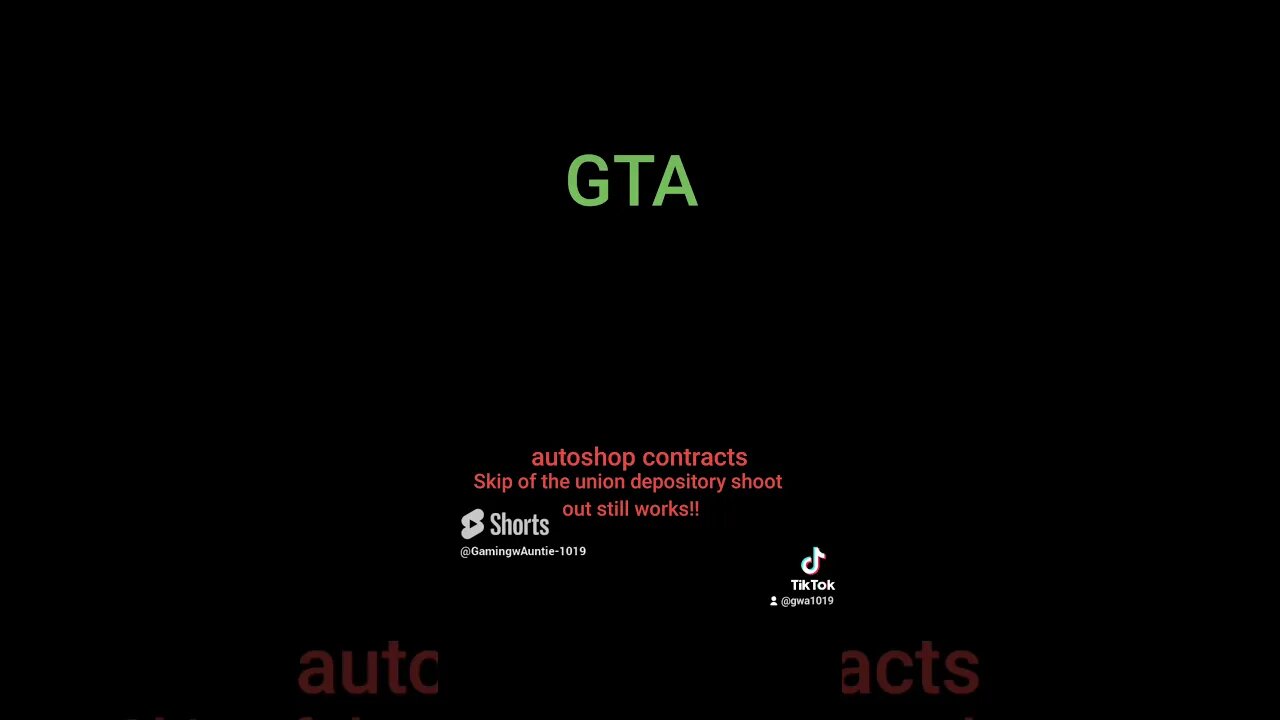 GTA- autoshop contracts-union depository skip still works! #gta5 #grandtheftauto #glitch