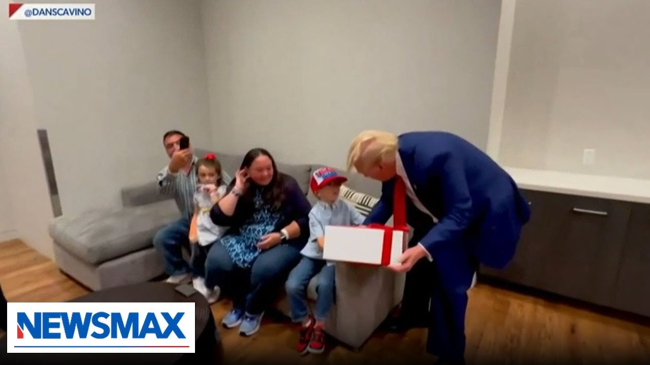 Trump surprises 8-year-old boy with gift before rally | Wake Up America