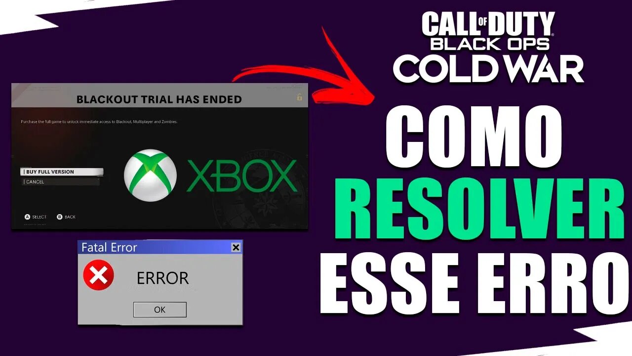Como consertar o bug do Xbox ''Blackout Trial Ende'' Black Ops Cold War | TheMarkDumall