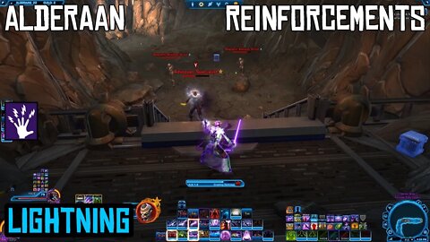 SWTOR Lightning Sorcerer 6.0 Onslaught. Alderaan Heroic Mission - Reinforcements. i7 9700k / 2070ti